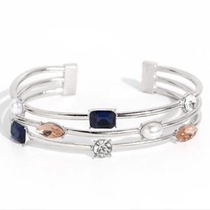 🦋Honest Heirloom Multi Colors Bracelet Silver Pearl Rhinestones Fashion Fix